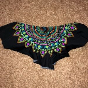 patterned bandeau bikini top